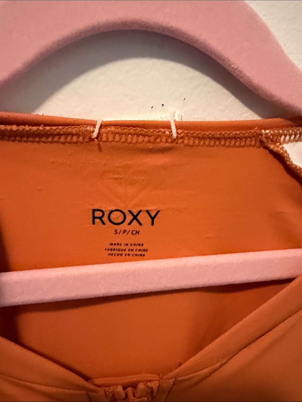 Roxy Orange Full Zip Front Rashguard - Picture 5 of 5